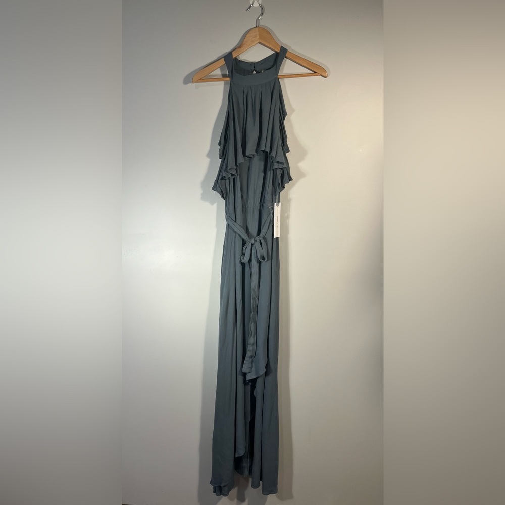O’Neill Juniors Misty Keyhole Ruffle Maxi Dress Gray Size XL - Picture 2 of 10
